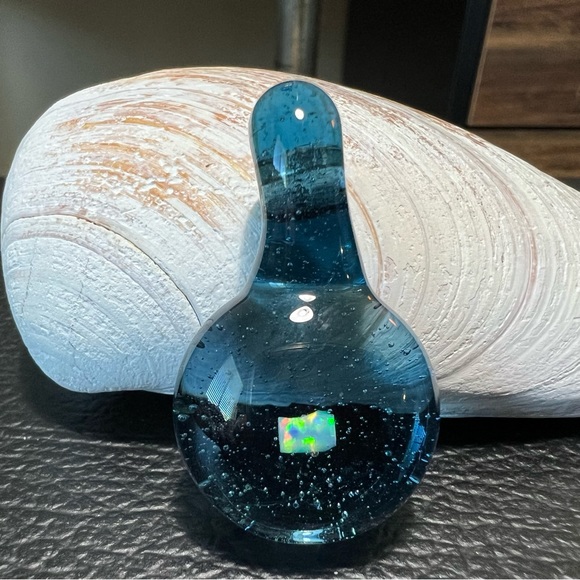 Transparent Blue Pendant with Opal - Picture 7 of 7